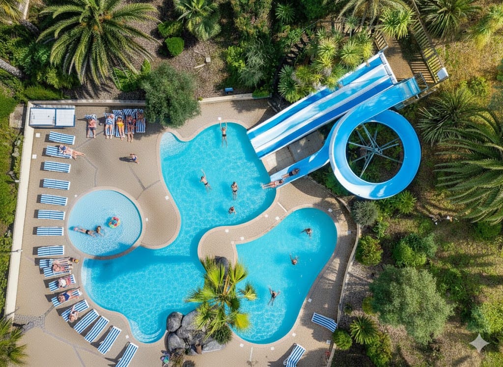 swimming-pool-camping-finistere-toboggans swimming pool camping finistere slides
